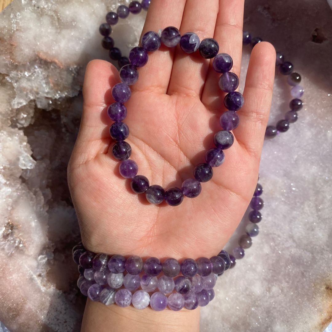 Amethyst bead bracelet