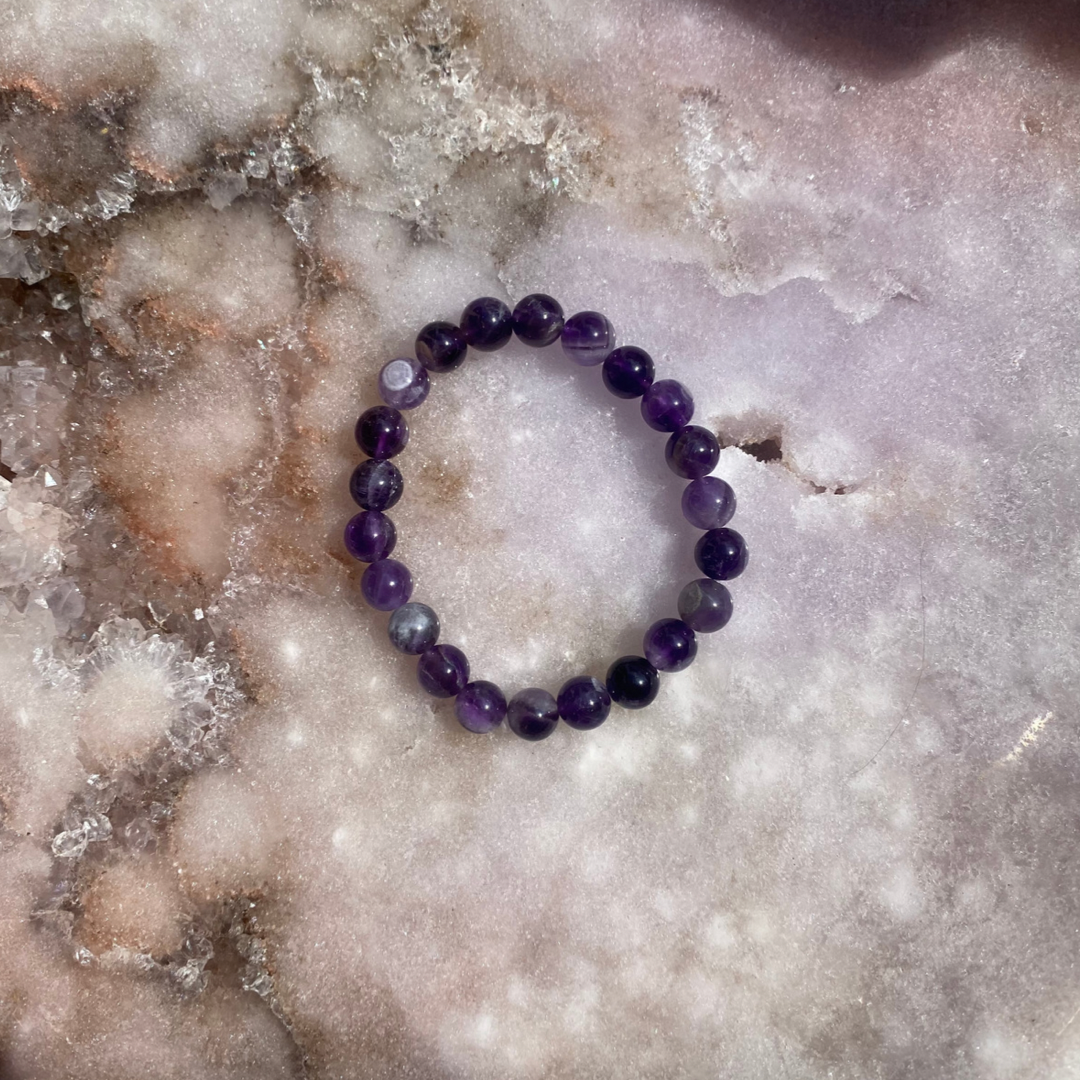 Amethyst bead bracelet